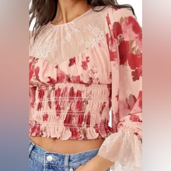 NWOT Free People Women’s Daphne Blouse Top - Picture 3 of 9